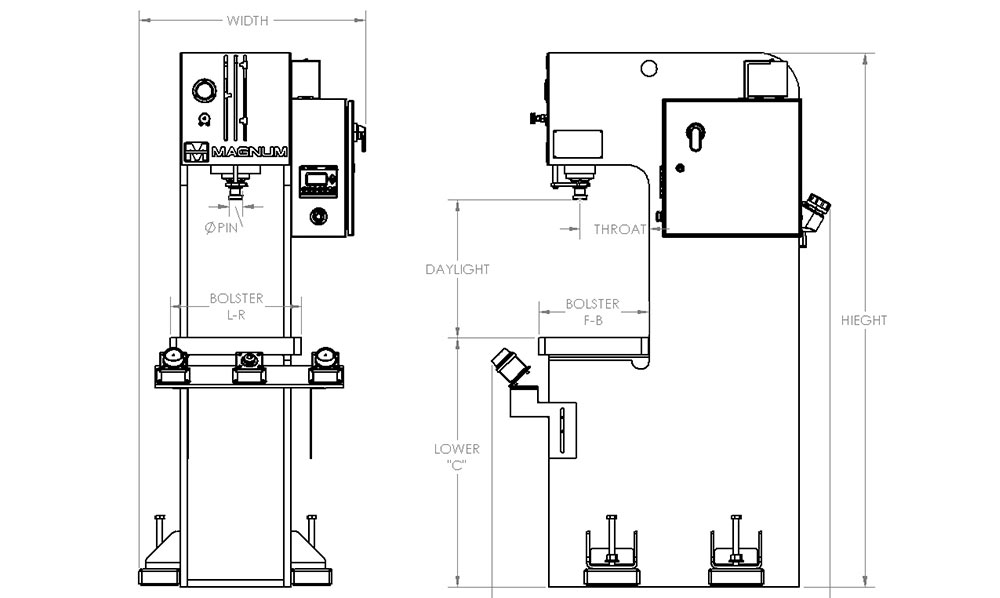 5 ton Floor Model C-Frame with Non-Rotation RAM